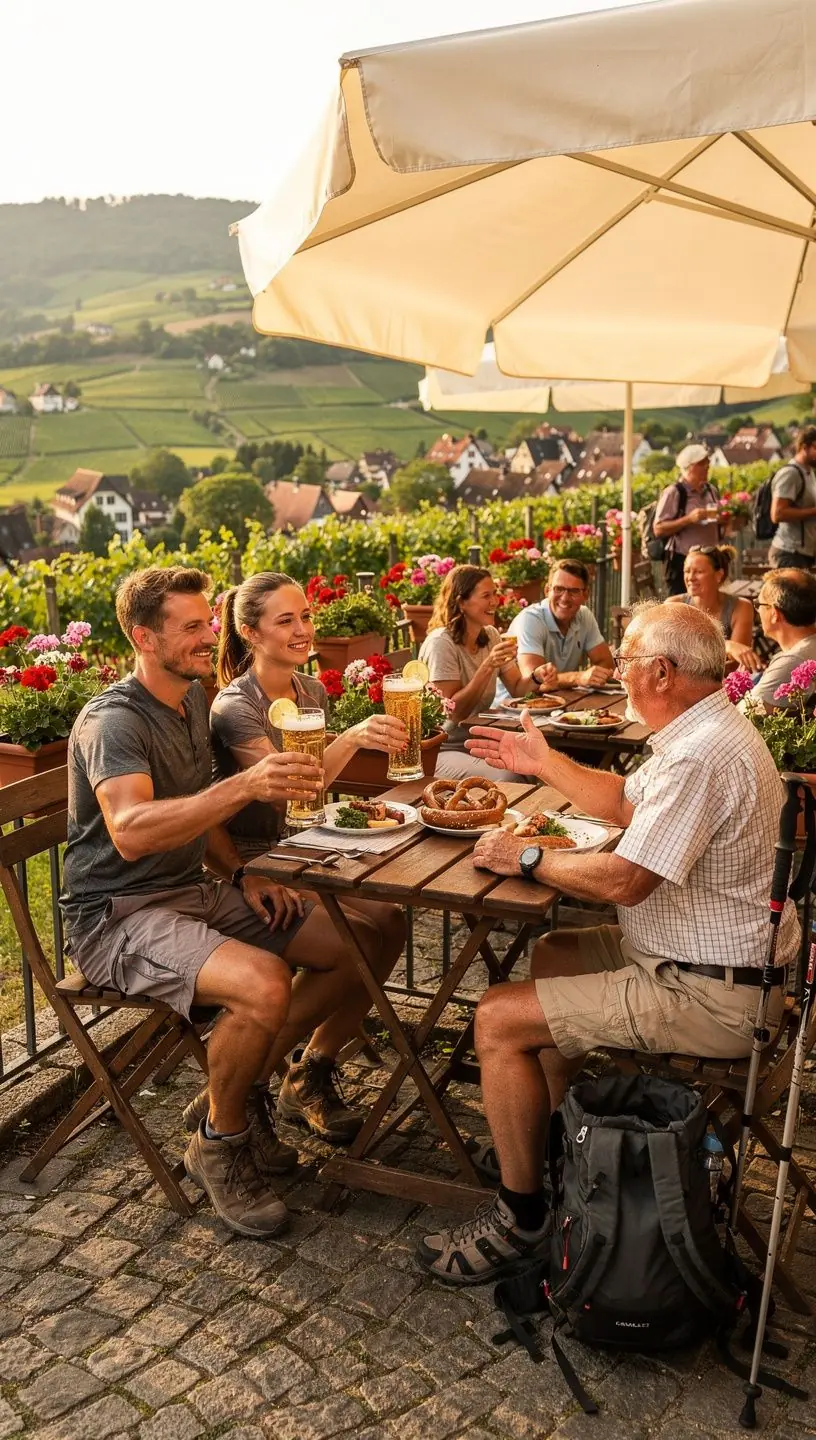 Wanderer betrachtet detaillierte Offline-Karte in Planungszentrum für Wanderwege in Deutschland.
