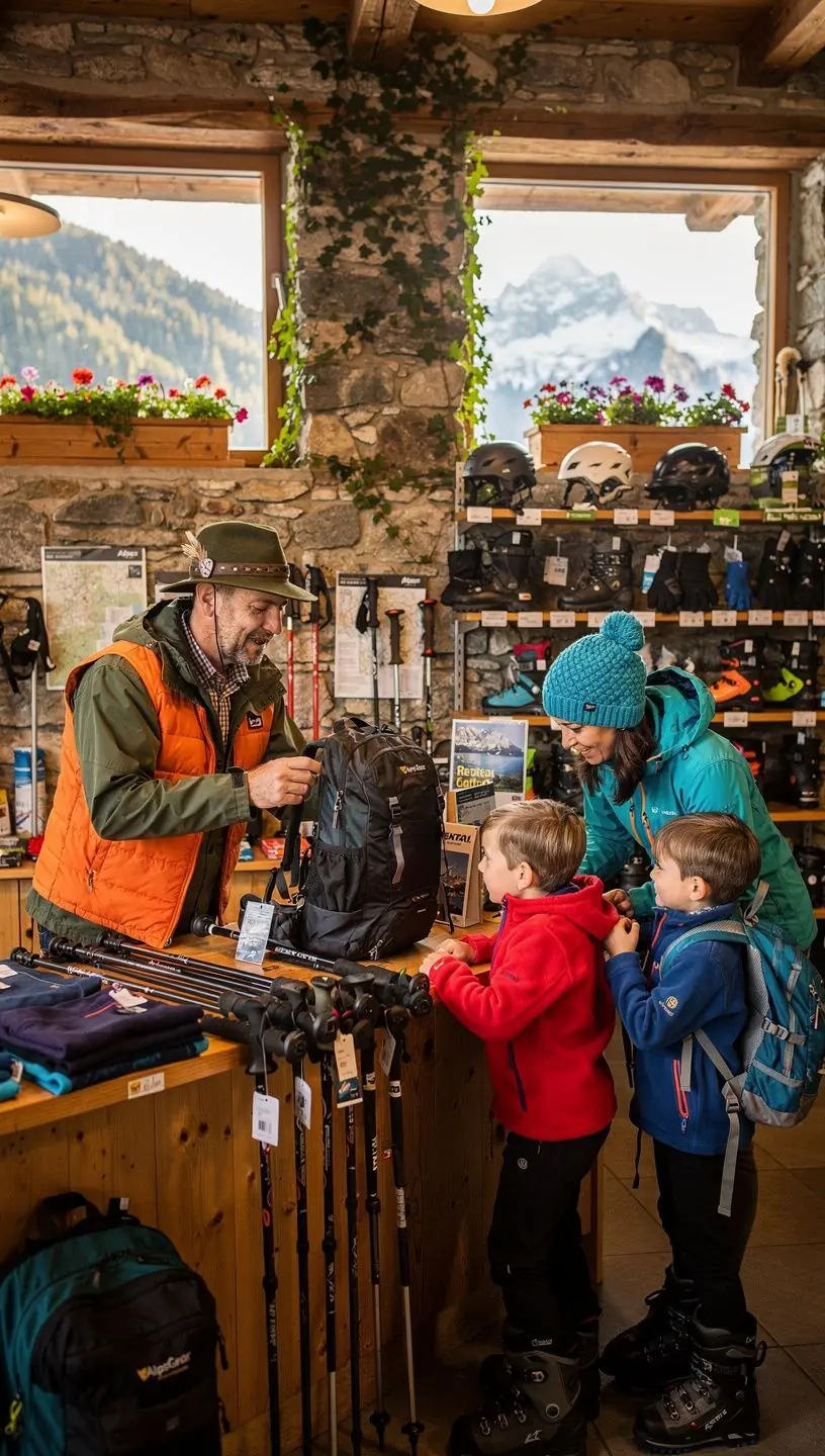 Interaktives Informationsdisplay im Wanderplanungszentrum zeigt empfohlene Routen und Sicherheitshinweise.